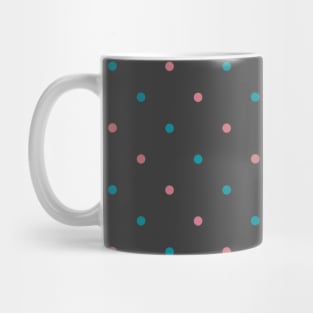 Gray with pink and blue dots Mug